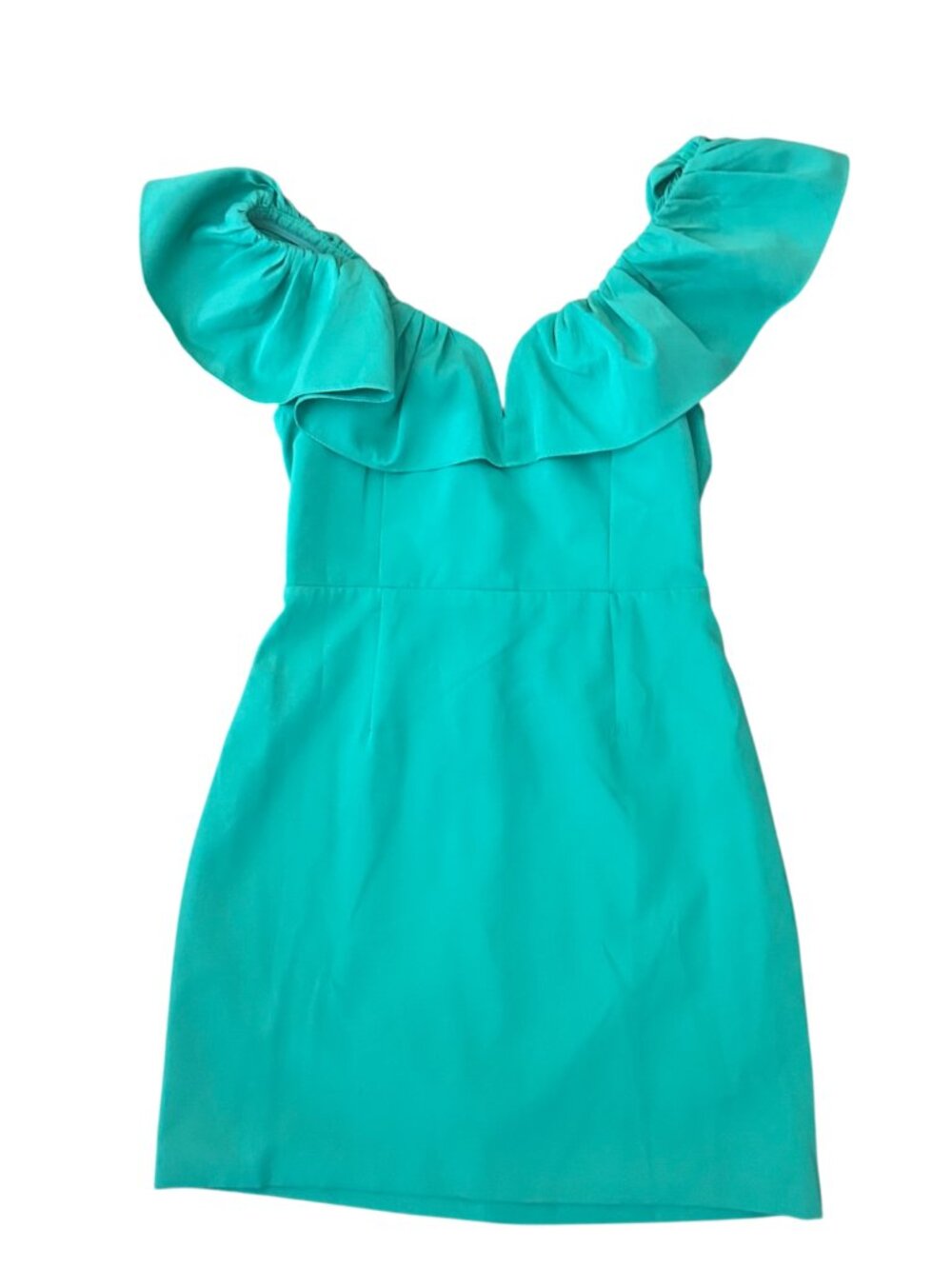 DO+BE Teal Ruffle-Shoulder Mini Dress - Picture 2 of 13
